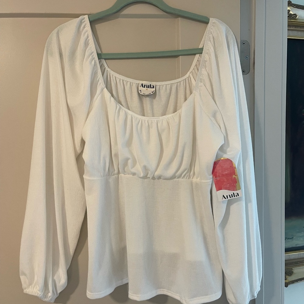 Arula White Long Sleeve Blouse